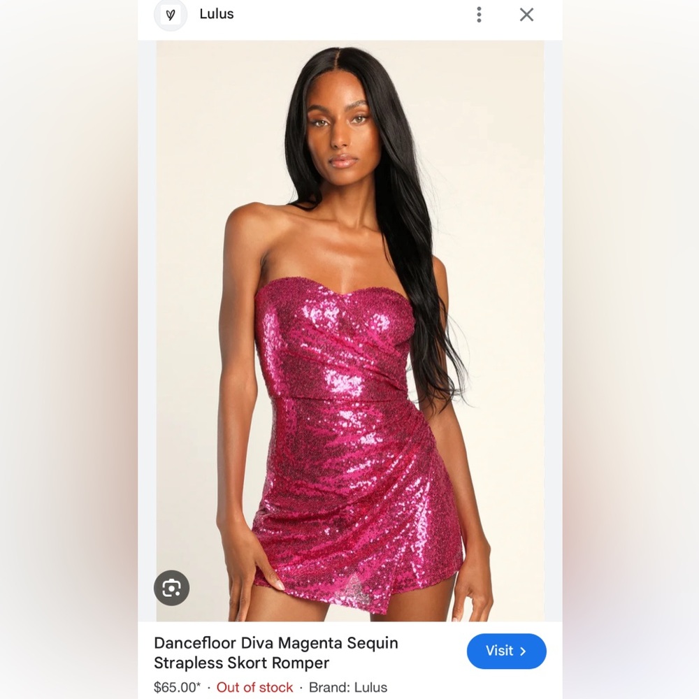 Lulus Sequined Strapless Romper - image 5